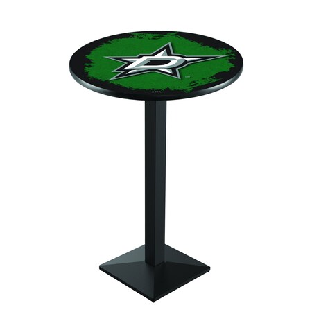 Holland Bar Stool Co 36" Blk Wrinkle Dallas Stars Pub Table L217B3628DalSta